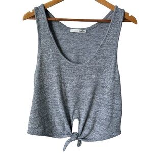 Aritzia Wilfred Free Betsy Tie Front Cropped Tank Top Grey Women’s Size Large